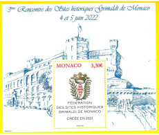 MONACO 2022 Federation Of The Grimaldi Of Monaco Historic Sites Miniature Sheet - Ungebraucht