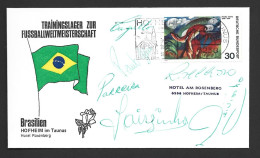 West Germany Soccer World Cup 1974 Brazil Training Centre Cover , Multi Signed , 30 Pf Franking ,  Hofheim Cancel - 1974 – Allemagne Fédérale