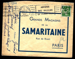 LETTRE D'AMIENS - SES VELOURS SA CONFECTION - POUR LES GRANDS MAGASINS DE LA SAMARITAINE (PARIS) - - 1921-1960: Période Moderne