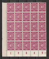 Allemagne 1946 : Timbres Yvert & Tellier N° 19 En Feuille D'époque ( 25 Timbres + Bord De Feuille ). - Neufs