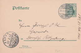 Deutsches Reich  Karte Mit Tagesstempel Rehna Mecklenburg 1903 Lk Nordwestmecklenburg N Ratzeburg Lauenburg KOS Stempel - Covers & Documents