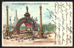 Lithographie Paris, Exposition Universelle De Paris 1900, Entrée Monumentale De La Place De La Concorde  - Tentoonstellingen