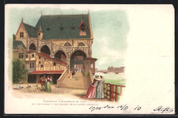 Lithographie Paris, Exposition Universelle De 1900, Les Degrés De La Sainte Chapelle  - Ausstellungen