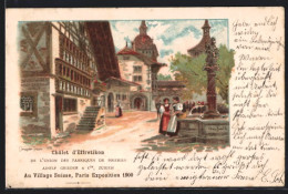 Lithographie Paris, Exposition Universelle De 1900, Châlet D`Effrikon Au Village Suisse  - Ausstellungen