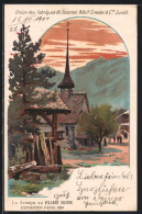 Künstler-AK Paris, Exposition Universelle De 1900, Village Suisse, La Scierie  - Expositions