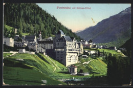AK Pontresina, Teilansicht Mit Schloss-Hotel  - Pontresina