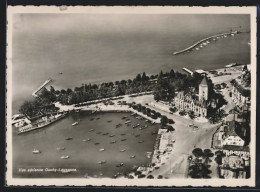 AK Ouchy-Lausanne, Ortsansicht Mit Hafen, Fliegeraufnahme  - Lausanne