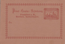 Allemagne Entier Postal Poste Privée Frankfurt A.M. Carte Rouge - Cartes Postales