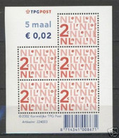 Nederland NVPH 2034 V2034b Vel Bijplakzegels 2002 MNH Postfris - Unused Stamps