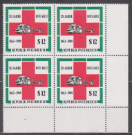 1988 , Mi 1920 ** (3) - 4 Er Block Postfrisch - 125 Jahre Internationales Rotes Kreuz - Ungebraucht