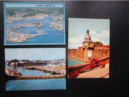 CP 29 Finistère CONCARNEAU  - LOT De 3 Cartes Postales -  Le Beffroi De La Ville Close -  Vue Générale Sur Le Port - Concarneau