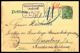 COURRIER DE WOLFISHEIM 1901 - ENTIER POSTAL / GANZSACHE - Covers & Documents