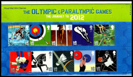 THE OLYMPIC AND PARALYMPIC GAMES, LONDON 2012  PRESENTATION PACK A - MNH / ** - Presentation Packs