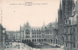 WIESBADEN  -   Marktplatz M Konig Schloss Tochterschule , Evangl Hauptkirche - 1903 - Wiesbaden