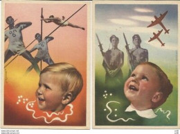 Due Cartoline Disegnate Da E. Mercatali - Marcofilie