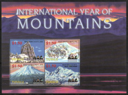 2002 Tuvalu International Year Of Mountains Minisheet And Souvenir Sheet (** / MNH / UMM) - Géographie