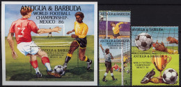 Football / Soccer / Fussball - WM 1986:  Antigua & Barbuda  4 W + Bl ** - 1986 – Mexico