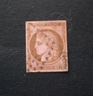 FRANCE FRANCIA 1849 CERES 10c. BISTRE BRUNE YVERT N.1 A - Ceres