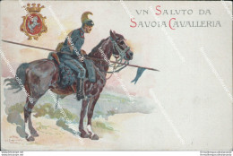 Ca154 Cartolina Militare  Un Saluto Da Savoia Cavalleria Www1 1 Guerra - Regiments