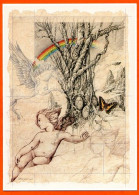 CP IMAGE D' EPINAL  LES ANGES Illustrateur Arbre , Papillon , Arc En Ciel  Carte Vierge TBE - Autres & Non Classés