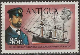 ANTIGUA 1970 Ships And Boats - 35c. - George V (when Prince George) And HMS Canada (screw Corvette) FU - Antigua And Barbuda (1981-...)