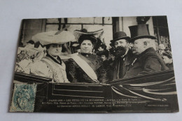 Paris 1905 Les Fetes De La Mi Careme  Arrivée A La Gare De Lyon  Mme FERRO PIA Reine De  TURIN Mme PAULINE TOYER Reine . - Autres & Non Classés