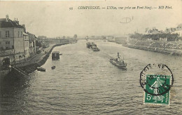 60 - Compiègne - L'Oise, Vue Prise Au Pont-Neuf - Animée - Bateaux - CPA - Voir Scans Recto-Verso - Compiegne