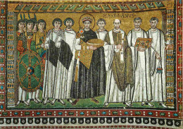 Art - Mosaique Religieuse - Ravenna - Basilica Di S Vitale - L'Imperatore Giustiniano Con Il Seguito - L'Empereur Justin - Tableaux, Vitraux Et Statues