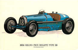 Automobiles - 1934 Grand Prix Bugatti Type 59 - Illustration - Reproduced From An Original Fine Art Lithograph By Presco - Passenger Cars
