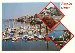 62 - Etaples Sur Mer - Multivues - Automobiles - Bateaux - Flamme Postale De Pont De Briques - CPM - Voir Scans Recto-Ve - Etaples