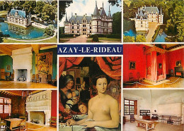 37 - Azay Le Rideau - Le Château - Multivues - Peinture De Femme Aux Seins Nus - Carte Neuve - CPM - Voir Scans Recto-Ve - Azay-le-Rideau