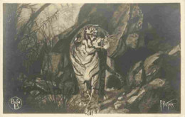 Animaux - Fauves - Tigre - Tiger - Art Peinture - P Pietra - CPA - Carte Neuve - Voir Scans Recto-Verso - Tigres