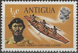 ANTIGUA 1970 Ships And Boats - 1/2c. - Carib Indian And War Canoe MNH - Antigua And Barbuda (1981-...)