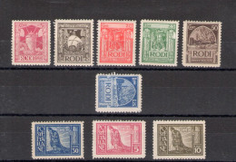 1929 Egeo, Serie Pittorica, Dentellata 11, N. 3/11, 9 Valori, MNH** Certificato Biondi - Egeo