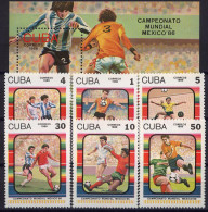 Football / Soccer / Fussball - WM 1986:  Cuba  6 W + Bl ** - 1986 – México