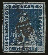 Toscane        .  Yvert    .   7  (2 Scans) .  Horizontal Crease    .   1851    .     O      .    Cancelled - Toscane