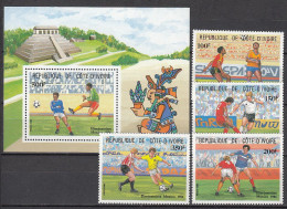Football / Soccer / Fussball - WM 1986:  Cote D'Ivoire  5 W + Bl ** - 1986 – Mexique