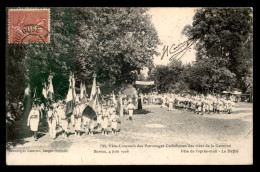 33 - BARSAC - FETE-CONCOURS DES PATRONAGES CATHOLIQUES DES RIVES DE LA GARONNE 4 JUIN 1906 - LE DEFILE - Autres & Non Classés