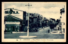 33 - LIBOURNE - PLACE WILSON ET AVENUE CLEMENCEAU - STATION SHELL - MAISON BERTON - POMPES A ESSENCE - Libourne