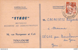 32 SEGOS MR CAZAUTETS RAYMOND STADE METHODE MODERNE DE DEMONSTRATION TOULOUSE SEANCE A GARLIN 14/10/58 - Other & Unclassified