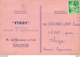 64 LEME PAR THEZE MR CAZENAVE-LAVIE ANDRE STADE METHODE MODERNE DE DEMONSTRATION TOULOUSE SEANCE A THEZE 14/12/59 - Autres & Non Classés
