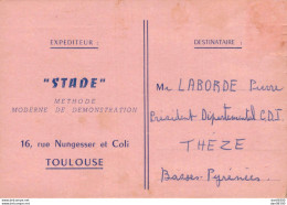 64 THEZE MR LABORDE PIERRE STADE METHODE MODERNE DE DEMONSTRATION TOULOUSE SEANCE A THEZE 14/12/59 - Andere & Zonder Classificatie