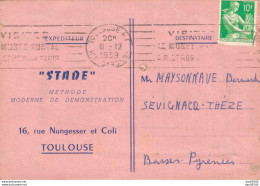 64 SEVIGNACQ THEZE MR MAYSONNAVE BERNARD STADE METHODE MODERNE DE DEMONSTRATION TOULOUSE SEANCE A THEZE 14/12/59 - Other & Unclassified