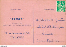 64 LASCLAVERIES PAR AURIAC MR CAZENAVE GASTON STADE METHODE MODERNE DE DEMONSTRATION TOULOUSE SEANCE A THEZE 14/12/59 - Autres & Non Classés