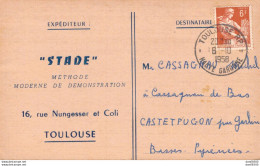 64 CASTETPUGON PAR GARLIN MR CASSAGNE MICHEL STADE METHODE MODERNE DE DEMONSTRATION TOULOUSE SEANCE A GARLIN 14/10/58 - Other & Unclassified