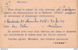 32 TRONCENS MR CAZAUX RAYMOND METHODE MODERNE DE DEMONSTRATION TOULOUSE SEANCE A MIELAN 21/11/58 - Autres & Non Classés