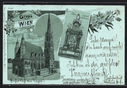 Mondschein-Lithographie Wien, Stefansdom, Sieges-Denkmal Im Stefansdom  - Autres & Non Classés