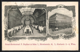 AK Wien, Grand-Restaurant P. Hopfner & Sohn, Kärntnerstr. 61 Und Giselastr. 2-4  - Autres & Non Classés