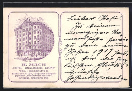 AK Wien, Hotel Ungarische Krone, Inh. H. Mach, Seilerstätte 20  - Autres & Non Classés