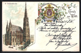 Lithographie Wien, St. Stefanskirche, Katholischer Sängerbund Dreizehnlinden  - Autres & Non Classés
